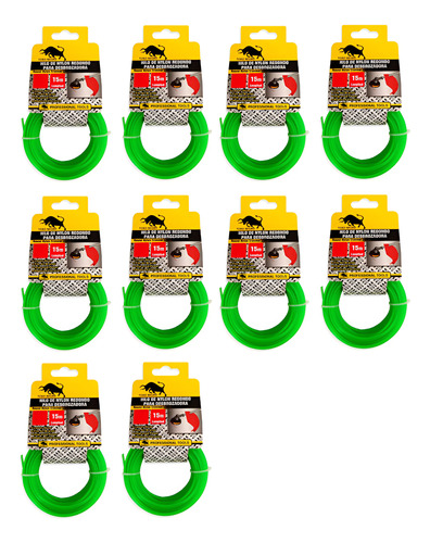 Hilo Nylon Verde 3mm 150m Rollo Cortar Pasto Cortacésped Amarillo