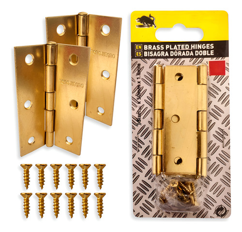 2 Bisagra Galvanizada Zincada 2pc 3,5 Pulgadas + 12 Tornillo