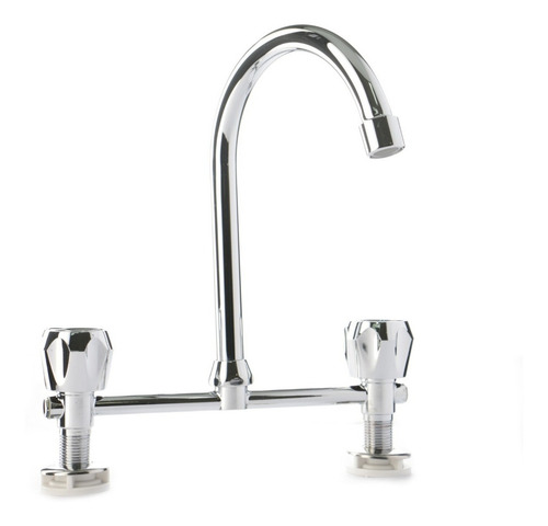 Llave Combinación Para Lavaplatos Color Plateado