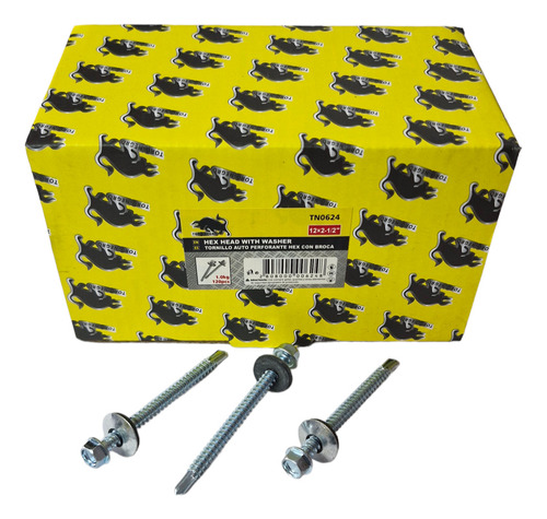 Tornillo Autoperforante Hexagonal Con Golilla Y Goma 2 1/2