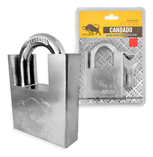 Candado Seguridad Cuadrado 60mm 3 Llaves Anti Robos Plateado Plateado