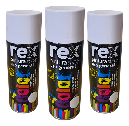 Pintura En Spray Uso General Secado Rápido Rex 400ml 3 Pack - Imagen 5