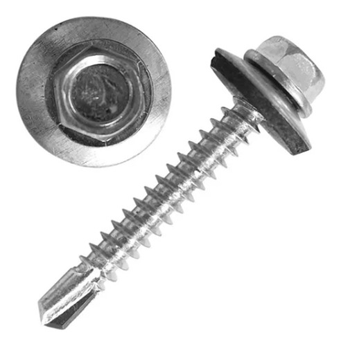 Tornillo Autoperforante Hexagonal Con Golilla Y Goma 2 1/2 - Imagen 3