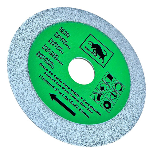 Disco Diamantado De Corte Vidrio Y Porcelanato 115mm 4 1/2 Verde - Imagen 5