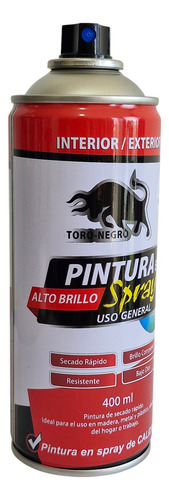 Pintura Esmalte Aerosol Toro Negro Blanco Mate 400ml Secado Rápido - Imagen 5