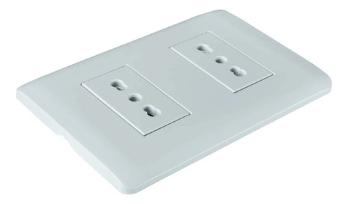 5 Unidades Enchufe Tomacorriente Doble 2p+t 10/16a Blanco