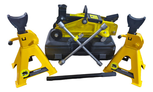 Kit Para Auto/ Par De Banquillos 3t + Gata C. 2t/ Llave Cruz