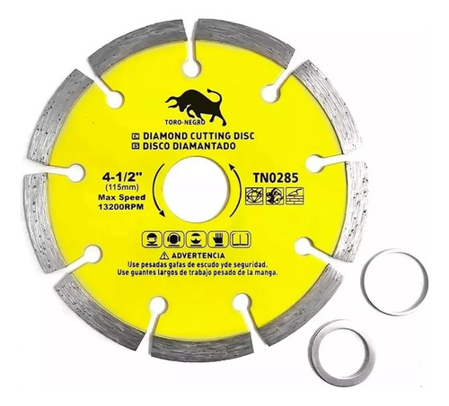 Disco Ceramico Corte Diamantado 115mm 4 1/2 PuLG Segmentado Plateado - Imagen 4