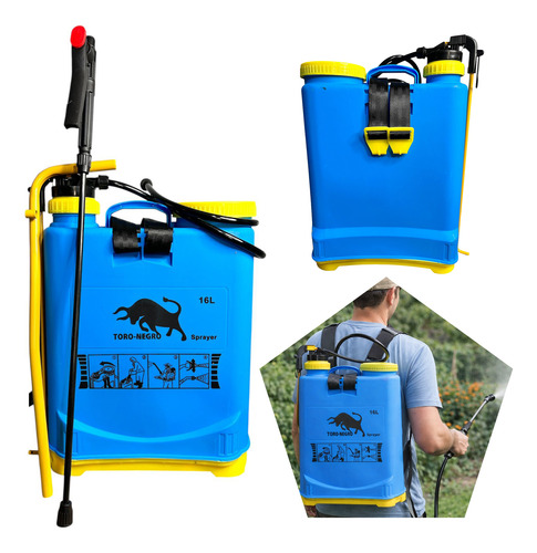 Fumigador Pulverizador De Espalda 16 Litros  Azul