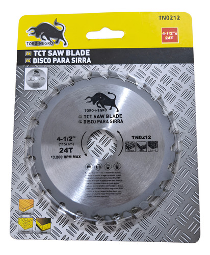 Disco Sierra Circular 4 1/2 Pulgada 24 Dientes Corte Madera Gris