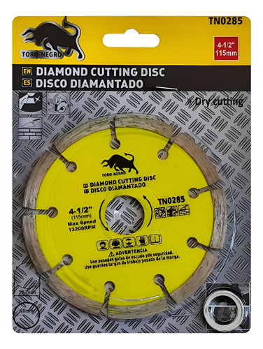 Disco Ceramico Corte Diamantado 115mm 4 1/2 PuLG Segmentado Plateado