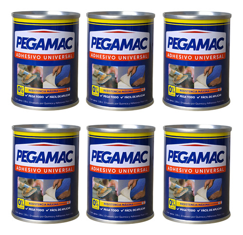 6 Pack Adhesivo Universal Contacto 60 Pegamac