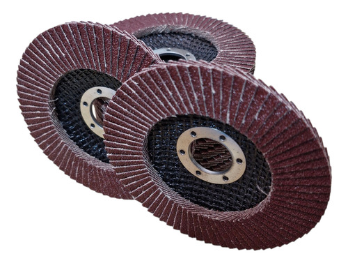 10 Discos Lija Traslapado Flap Madera 115mm 13600rpm Granos Grano 100 - Imagen 3