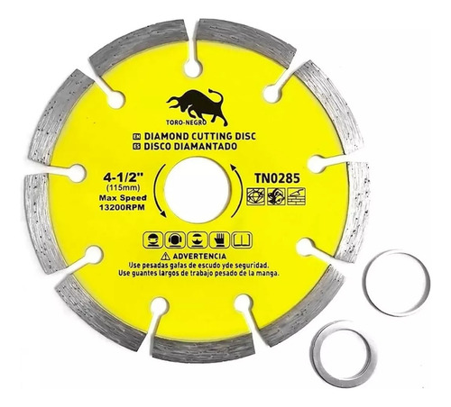 Disco Ceramico Corte Diamantado 115mm 4 1/2 PuLG Segmentado Plateado - Imagen 3