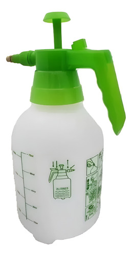 Rociador Pulverizador De Agua 2lts Fumigador Manual Jardin Blanco