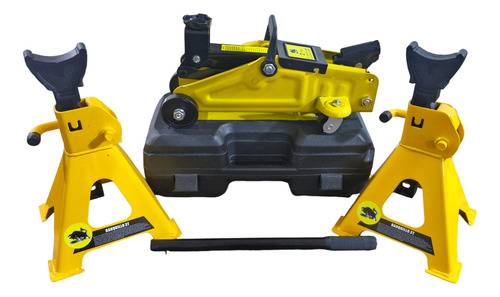 Kit Banquillo Caballete 3 Ton + Gata Hidraulica 2 Ton
