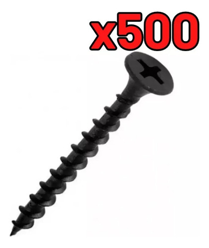 Tornillo Volcanita Zincado Negro 6x1 5/8 Punta Fina 530pcs - Imagen 3