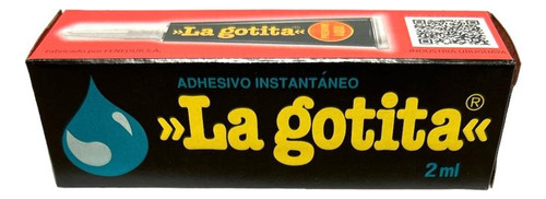 La Gotita Adhesivo Instantáneo 2ml Pegamento Súper Fuerte Negro - Imagen 4