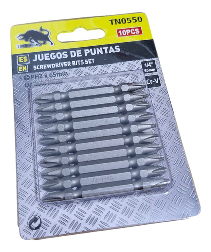 Puntas Phillips Ph2 Doble - Magnética - 1/4 65mm - 10 Pcs