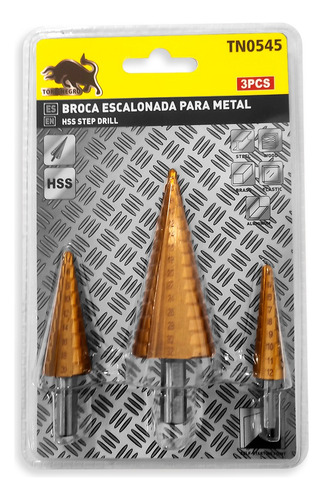 3 Broca Conica Escalonada Pino Perfora 4 A 32mm Paso A Paso - Imagen 4
