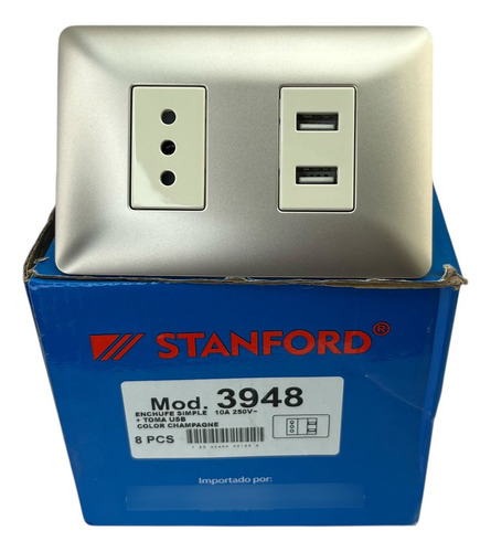 Enchufe Tomacorriente Simple Con 2 Usb 10a Sec Pack 8 Unds - Imagen 4